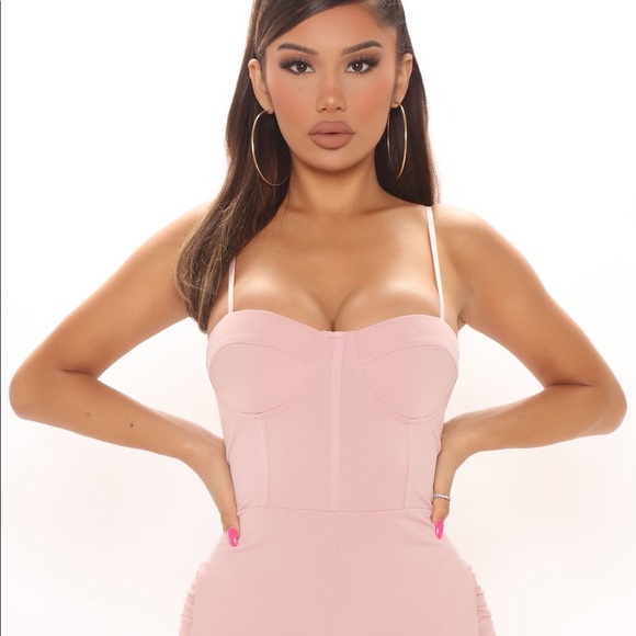 Light pink / mesh jumpsuit - Picture 3 of 4